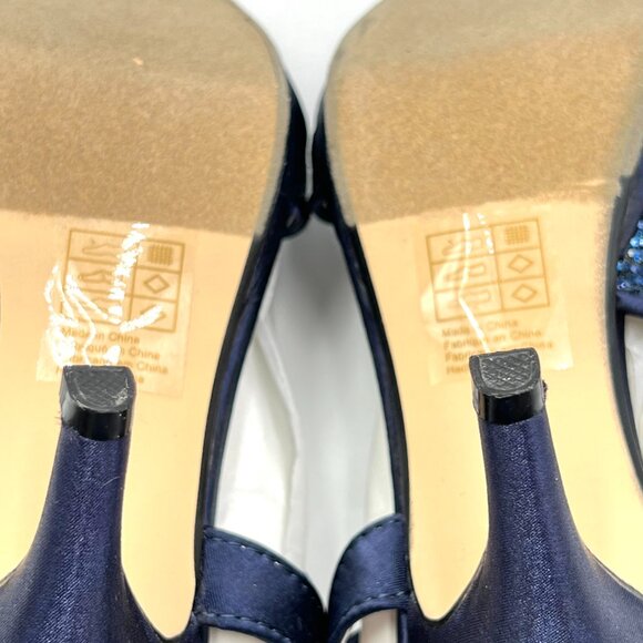 Touch Ups‎ Womens Size 6 Reagan Navy Blue Dress Sandals Heels Shoes 4125M - Picture 10 of 13